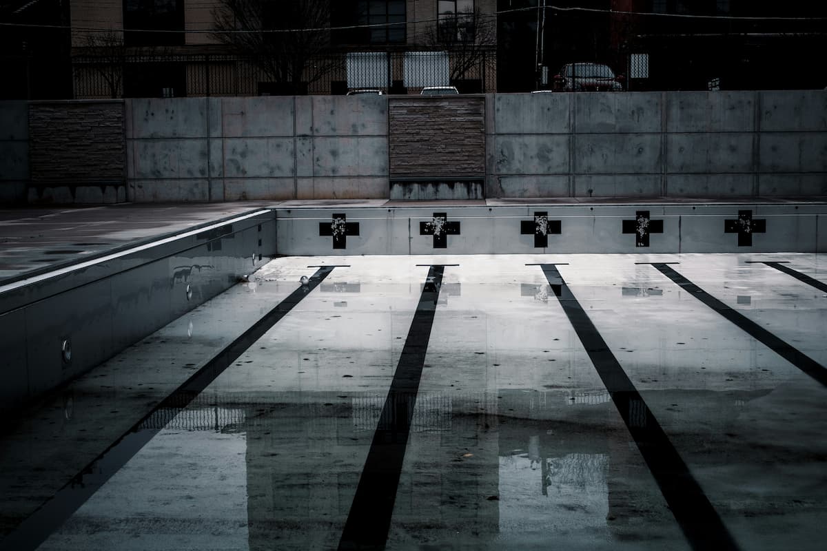 Adult lane swimming session at a UK community pool